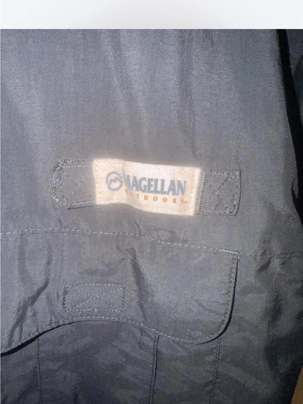 Magellan Outdoors Black Short Sleeve Fishing Shirt with Dual Chest Pockets